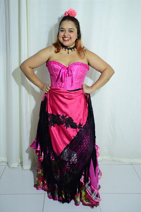 Xale Pink e Preto