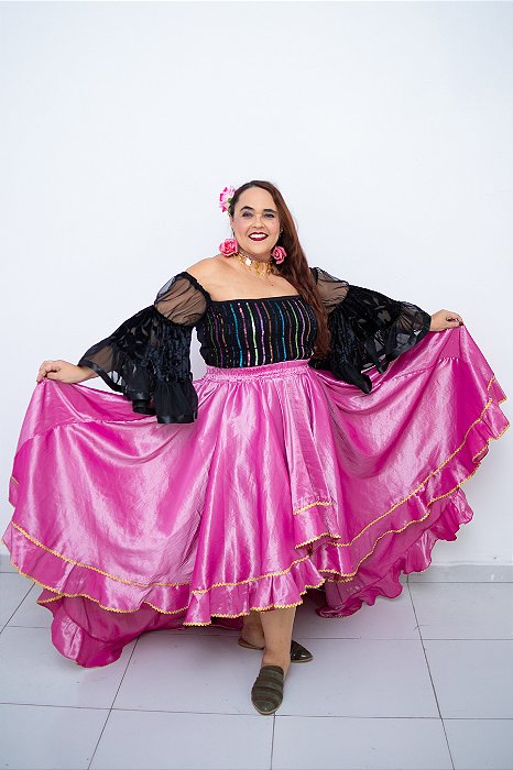 Saia Cigana Mullet Pink