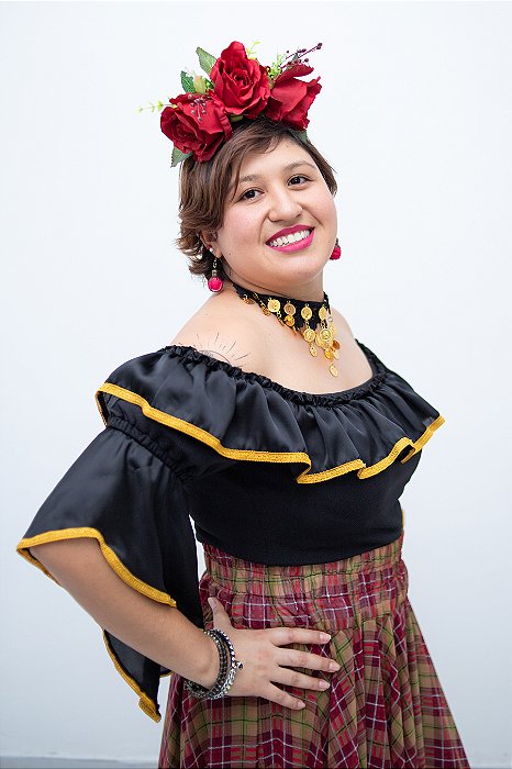 Ciganinha mangas longas preta