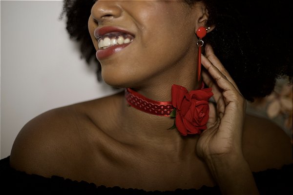 Choker e Testeira Couro larga