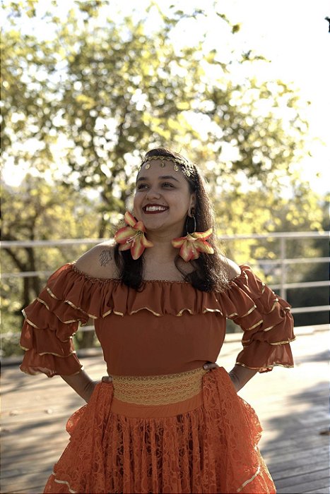 Cropped Ciganinha Babados