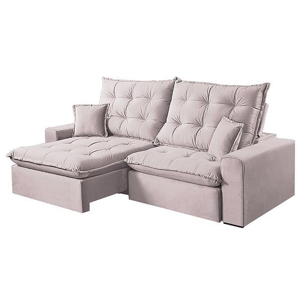 Sofá 3 Lugares Retrátil e Reclinável Dallas 2,00 Metros + 2 Almofadas Sala de Estar em Linho Bege - Mobília Mobília