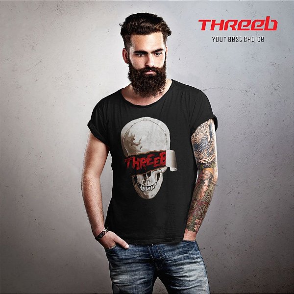 Camiseta Masculina Threeb Caveira