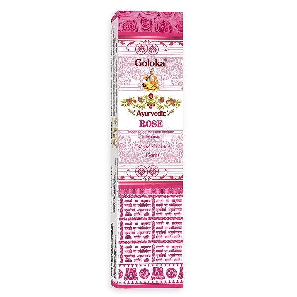 Incenso Indiano Goloka Ayurvedic Rosas - Energia do Amor e ternura