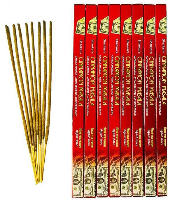 Incenso Indiano Massala Shankar Canela - Kit com 10 unidades