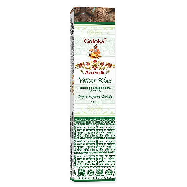 Incenso Indiano Goloka Ayurvedic - Vetiver