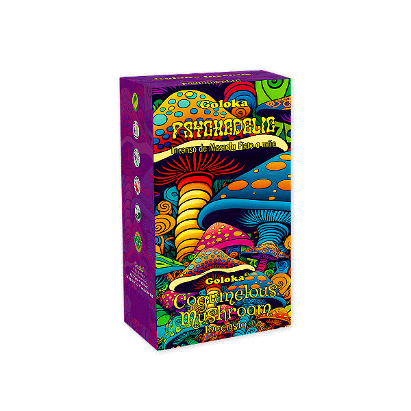 Incenso Massala Goloka Psychedelic - Cogumelos - Caixa Box Fechada - 12 Unidades