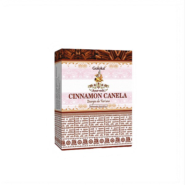 Incenso Cone Cascata Goloka Canela Prosperidade