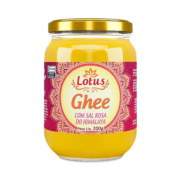 Manteiga Ghee com sal Rosa 200g Lotus - Zero Lactose