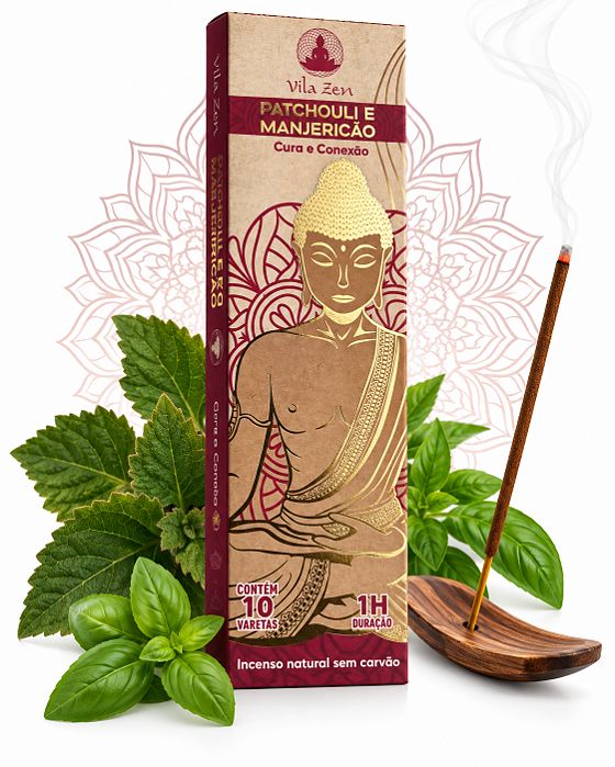Incenso Natural Sem Carvão Vila Zen Buda 10 Varetas