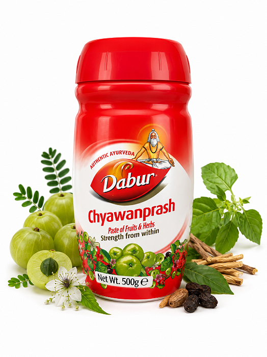 Chyawanprash Dabur 500g, Suplemento Ayrvédico para Imunidade, Força e Rejuvenescedor.