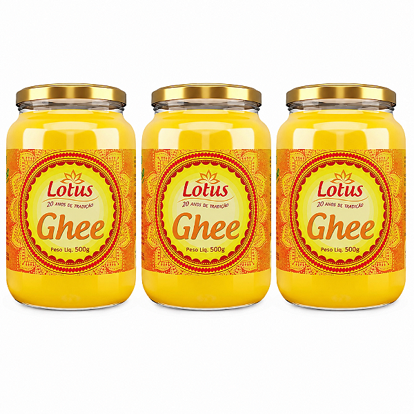 Kit 3 Ghees Lotus Tradicional 500g Zero Lactose