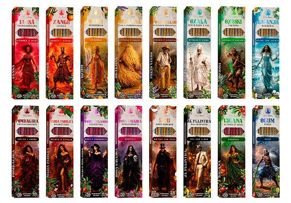 KIT COMPLETO INCENSOS VILA ZEN UMBANDA COM 20 AROMAS