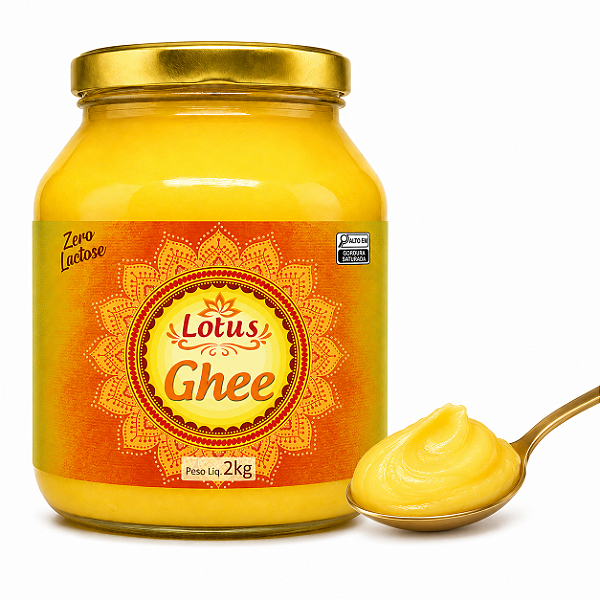 Manteiga Ghee Lotus 2KG Zero Lactose Ayurveda