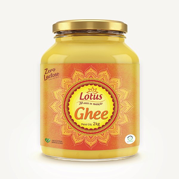 Manteiga Ghee Lotus 2KG - Pote de vidro - Manteiga Clarificada