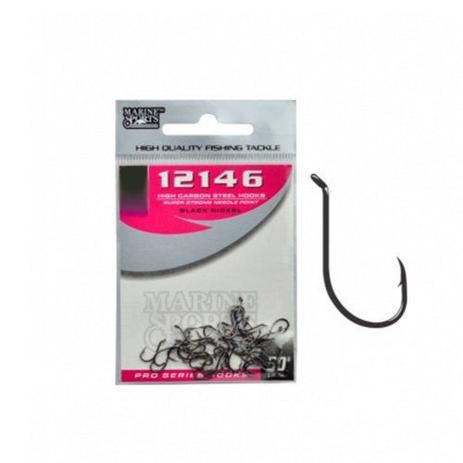 Anzol 12146 (Preto) 12 C/50 Cartela - Marine Sports
