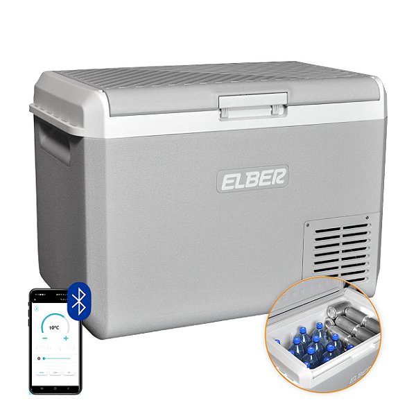 Geladeira Portatil 50 Litros 12v 24v 110v 220v C/ App Atinge -20ºC D50 - Elber