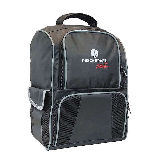 Mochila Fishing Bag Preto E Cinza - Pesca Brasil