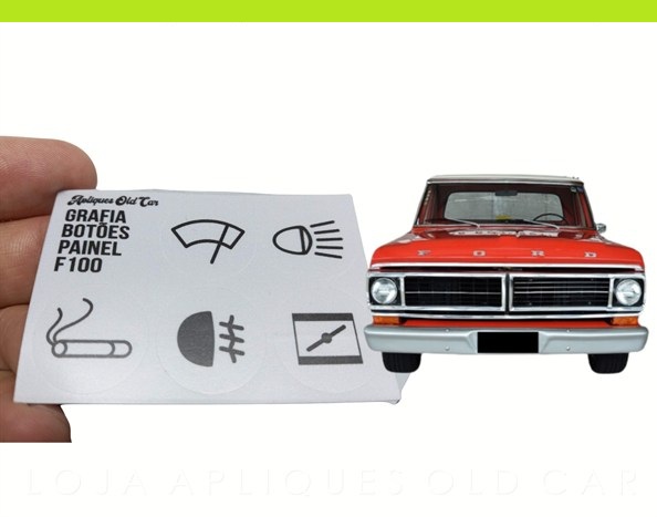 ADESIVOS BOTÕES PAINEL FORD F100 / KIT ADESIVOS GRAFIA DOS BOTÕES