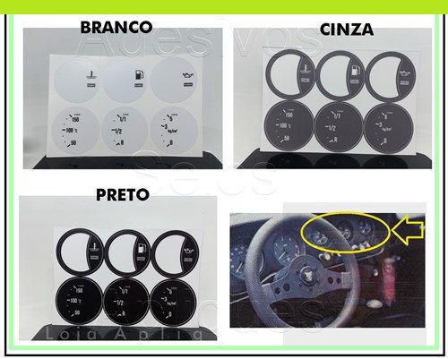 Kit Apliques Máscara Mostrador + Instrumentos Painel Puma - (grafia  Lateral / Vertical)