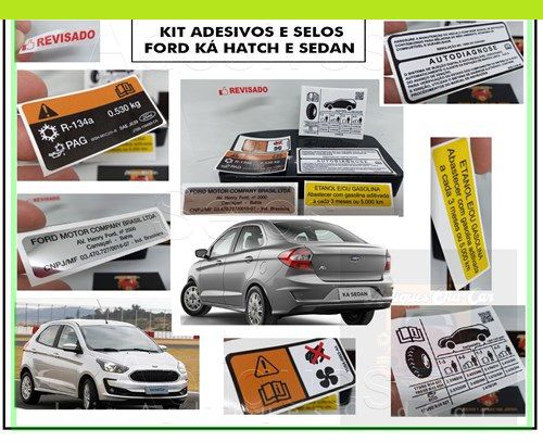 Adesivos Ford Ká Hatch e Sedan 2018 e 2019 - Kit Selos e Etiquetas