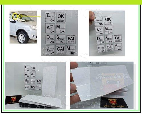Kit Selos Controle de Qualidade Ford a Partir de 2000 / Adesivos Aprovados da Linha de Montagem