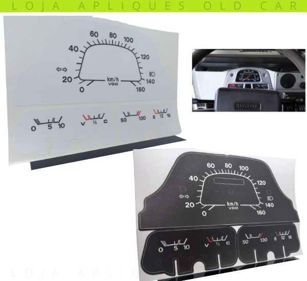 KIT ADESIVOS PAINEL DE INSTRUMENTOS VDO TOYOTA BANDEIRANTES / APLIQUES PARA RESTAURAÇÃO