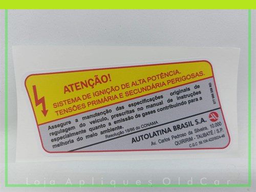 Adesivo Sistema de Ignição - Autolatina Brasil - Mini Frente Gol G2