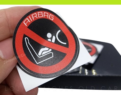Adesivo Airbag - Selo Circular - Colagem Lateral do Painel (desenho Cadeira Criança)