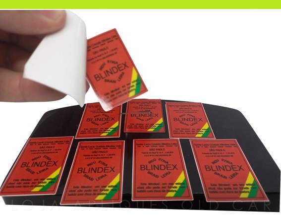 KIT ADESIVOS SELOS BLINDEX FAIXA VERDE/AMARELO - PADRÃO DE ÉPOCA P/ ANTIGOS DÉCADA DE 60 e 70
