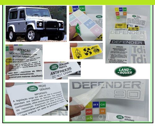 Adesivos Land Rover Defender 90 Tdi - (kit Selos e Adesivos Informativos)