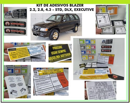 Kit Adesivos Blazer - 1995 a 2000  (kit Completo P/ Todas as Versões)