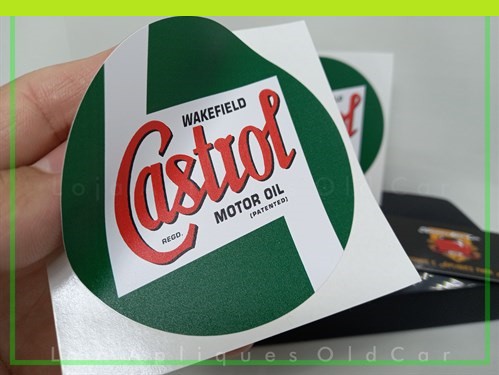 Adesivo Retrô Castrol Motor Oil - Decorativo de Época (colagem Lataria ou Vidro)