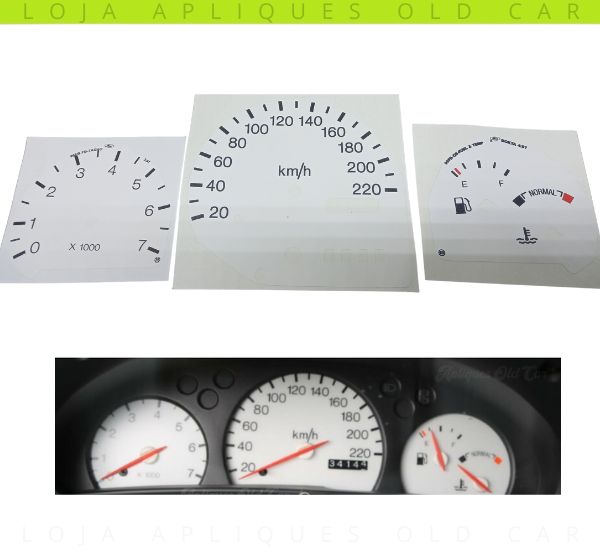 Kit Adesivos Apliques Painel de Instrumentos Escort Zetec Rs / Vinil Branco