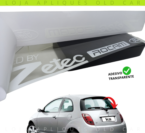 ADESIVO POWERED BY ZETEC ROCAM / FORD KÁ 1.0 E 1.6XR / COLAGEM INTERNA