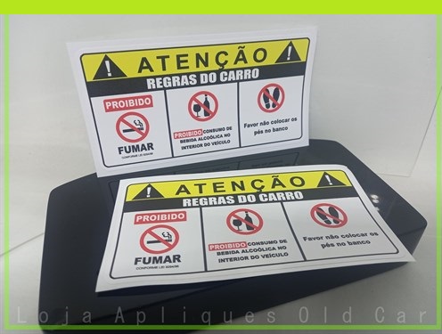 Adesivo Regras do Carro Taxi, Uber, 99, Aplicativo, Van, Lotação / Kit C/2 Adesivos