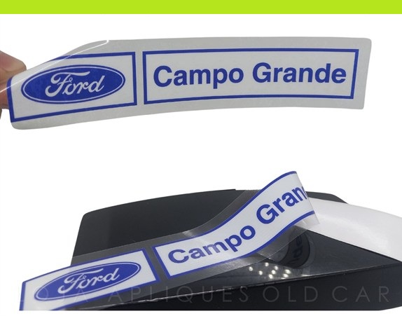 ADESIVO CONCESSIONÁRIA FORD CAMPO GRANDE / ADESIVO DECORATIVO DE ÉPOCA