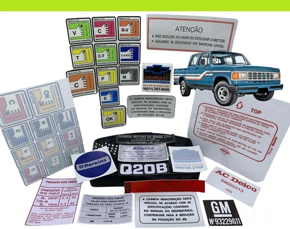 KIT ADESIVOS D20 MOTOR PERKINS Q20B / LINHA ATÉ 89 PERKINS /  KIT 24 ADESIVOS, MOTOR, VIDRO E LATARIA