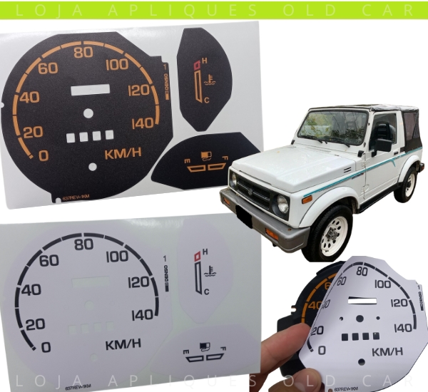 ADESIVOS PAINEL DE INSTRUMENTOS SUZUKI SAMURAI 85 A 94 / KIT DE APLIQUES VELOCÍMETRO E MARCADORES