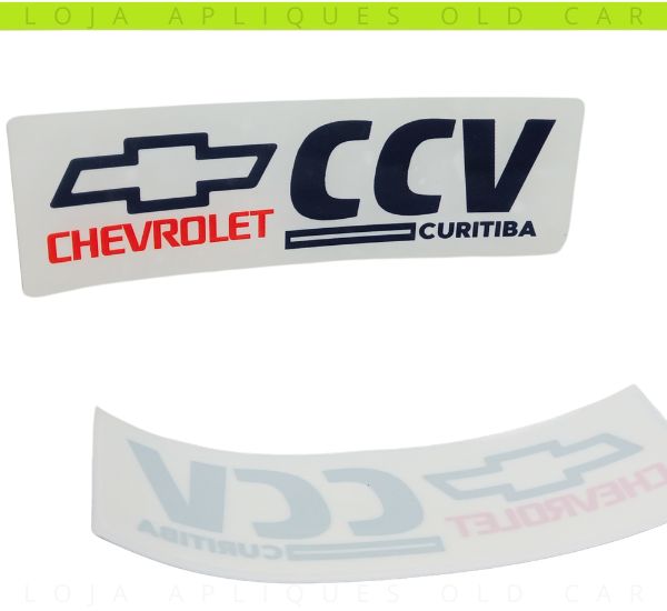ADESIVO CONCESSIONÁRIA CHEVROLET CCV CURITIBA / ADESIVO DECORATIVO DE ÉPOCA