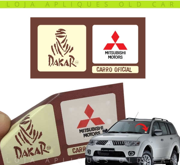 ADESIVO MITSUBISHI DAKAR CARRO OFICIAL / SELO DECORATIVO PAJERO, DAKAR, SPORT, L200, TRITON