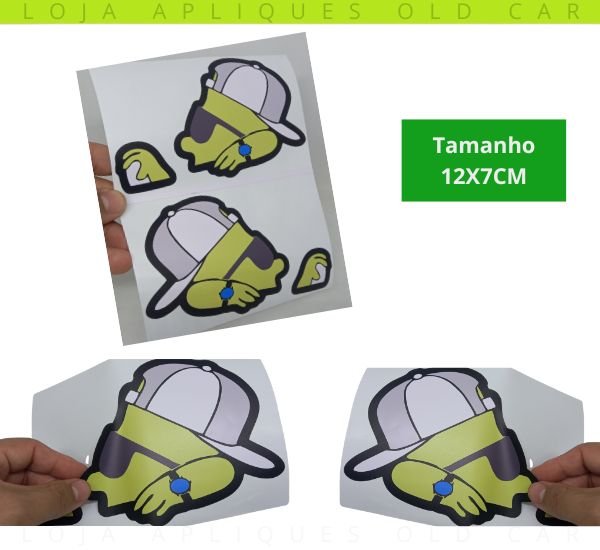 ADESIVO BART SIMPSON DIRIGINDO / 12X7CM / KIT COM 2 UNIDADES / LADO ESQUERDO E DIREITO