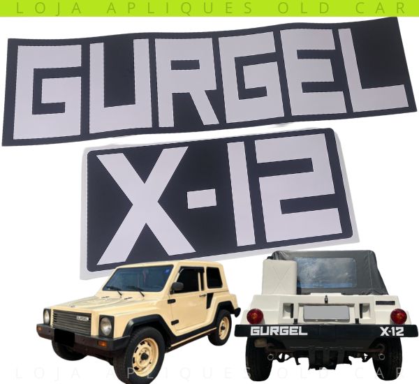ADESIVOS GURGEL X-12 / PAR ADESIVOS PARA-CHOQUE TRASEIRO / GURGEL X12 TR