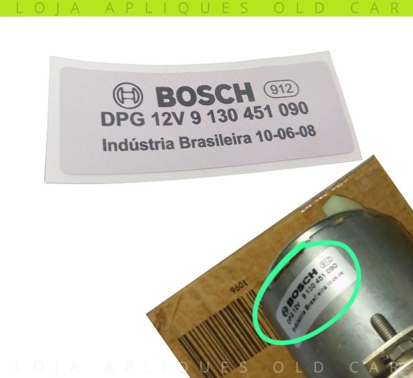 ADESIVO ETIQUETA BOBINA BOSCH 912 12V. / LINHA VOLKSWAGEN