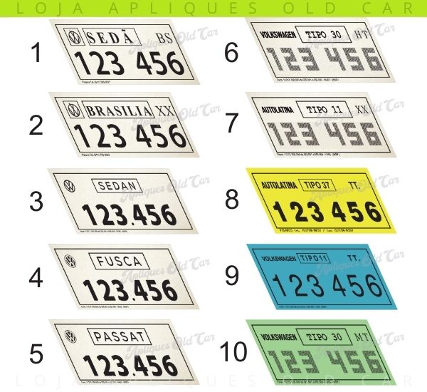 ADESIVO CONTROLE DE PÁTIO NUMERAÇÃO DE CHASSI PARA-BRISA / LINHA VOLKSWAGEN / PADRÃO MODELOS ANOS 70 A 2000