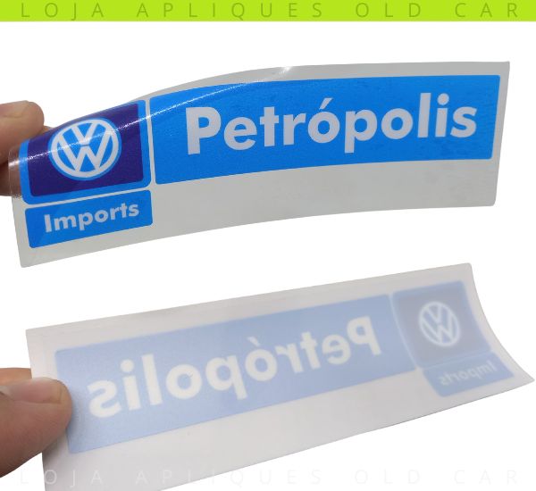 ADESIVO CONCESSIONÁRIA VOLKSWAGEN PETRÓPOLIS / DECORATIVO DE ÉPOCA