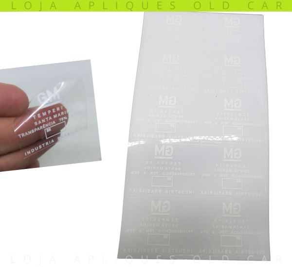 ADESIVOS DECALQUE  BRANCO VIDROS GM TEMPERITE SANTA MARINA  / TRANSPARÊNCIA 75% A 95%
