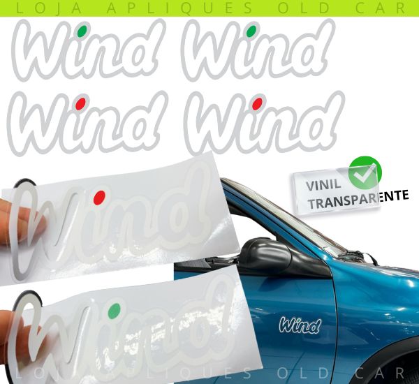 ADESIVOS WIND / PAR EMBLEMAS DO PARALAMAS CORSA WIND / PINGO VERDE OU VERMELHO / VINIL TRANSPARENTE