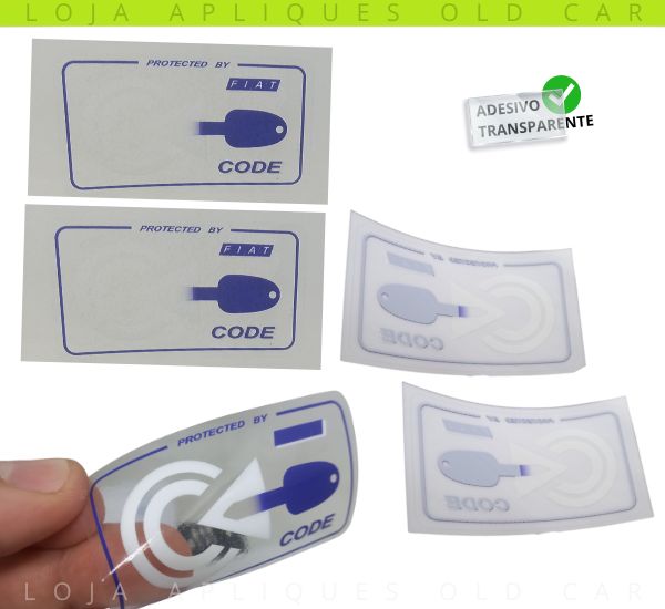 ADESIVOS CODE PROTECTED BY FIAT / SELOS DAS PORTAS MAREA, BRAVA, PALIO / VINIL TRANSPARENTE