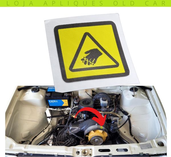 ADESIVO CAPA VENTOINHA DO MOTOR SAVEIRO BX / SELO NÃO TOCAR PERIGO DE CORTAR OS DEDOS